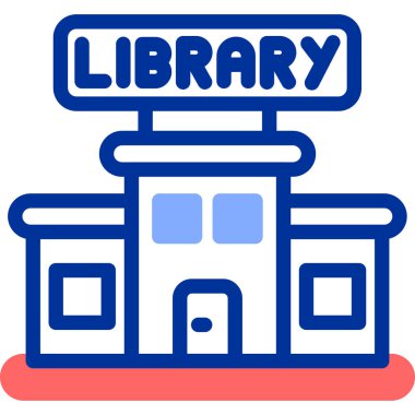 Kütüphane. Web simgesi basit illüstrasyon