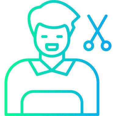 Sakal simgesi olan adam avatarı, vektör illüstrasyonu