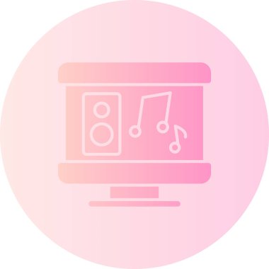 müzik çalar simgesi, vektör illüstrasyonu