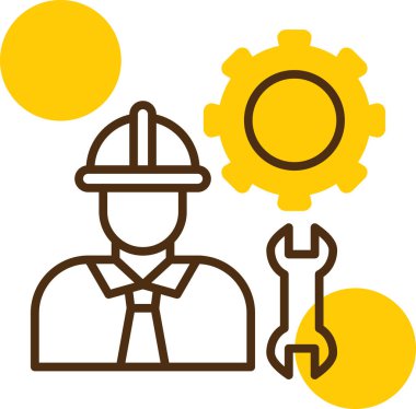 İngiliz anahtarı olan bir adamın vektör çizimi