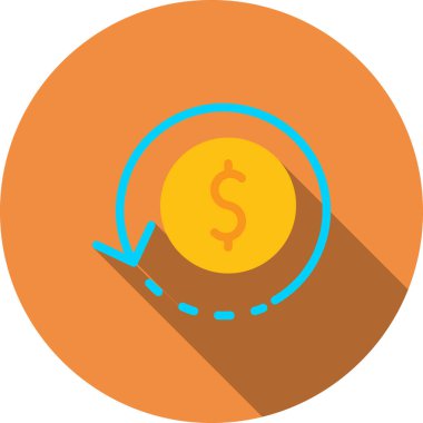 Dolar düz vektör simgesi