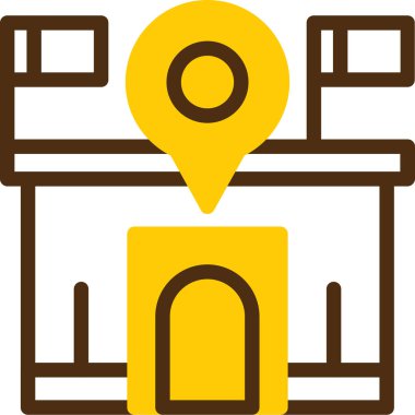 Harita konumu simgesi doldurulmuş - taslak biçimi