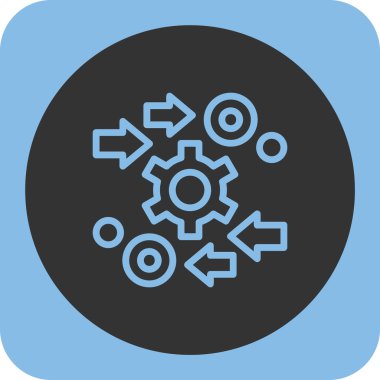 vektör simgesi ayarlanıyor. biçim iki renkli düz sembol, mavi ve gri renkler, yuvarlak açılar, beyaz arkaplan.