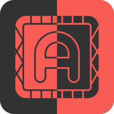 Kırmızı ve siyah simgenin vektör illüstrasyonu