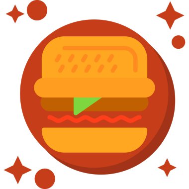 Hamburger ikonu düz stil.