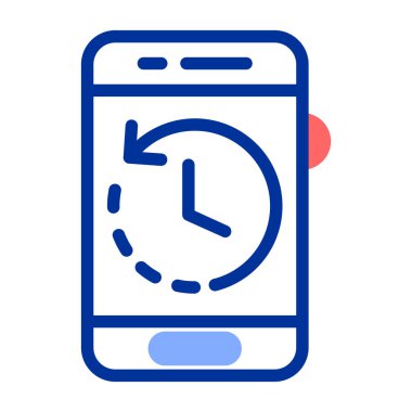 saat, cep telefonu, zaman simgesi, vektör illüstrasyonu