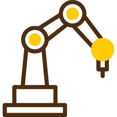 Robotik kol. Web simgesi vektör illüstrasyonu