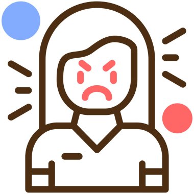 üzgün adam simgesi, vektör illüstrasyonu beyaz arkaplanda izole edildi