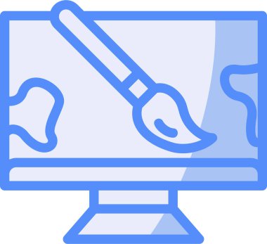 bilgisayar simgesi ile doldurulmuş - ana hatlar biçimi