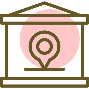 Harita. Web simgesi vektör illüstrasyonu