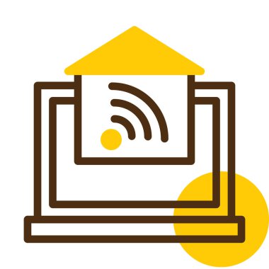 Wi-Fi sembolü çizim dizaynlı dizüstü bilgisayar