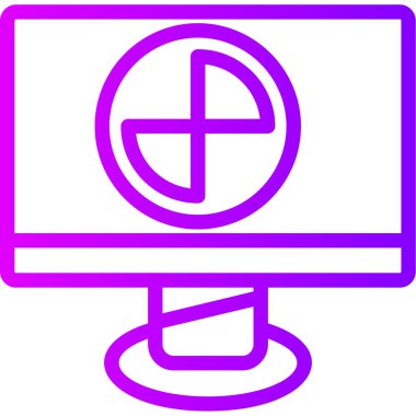 Monitör. Web simgesi basit illüstrasyon