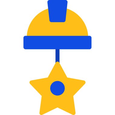 Sarı ve mavi bir yıldızın vektör çizimi