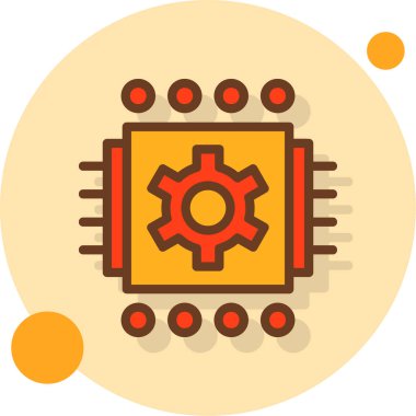 İşlemci. Web simgesi basit illüstrasyon