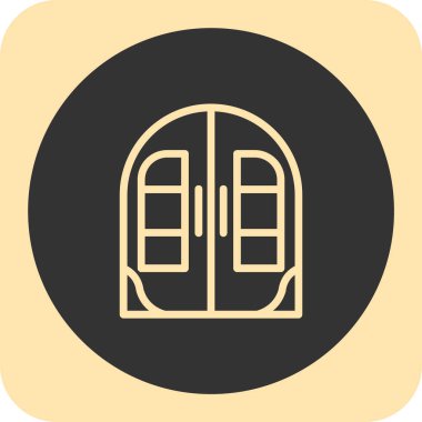 Kapı. Web simgesi basit illüstrasyon