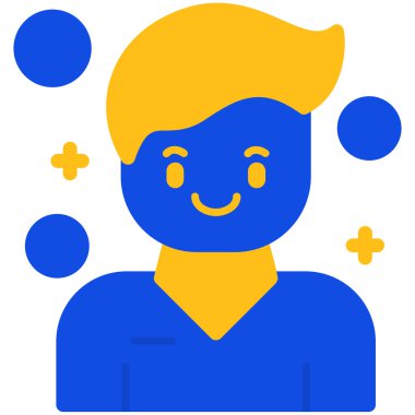 erkek web simgesi, basit vektör illüstrasyonu