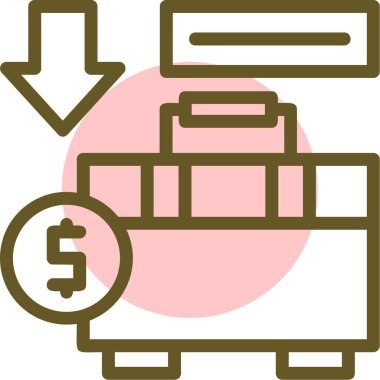 Para için. Web simgesi vektör illüstrasyonu