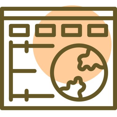 dünya web simgesi, vektör illüstrasyonu