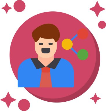 Mikrofonu ve mikrofonu olan bir adamın vektör çizimi