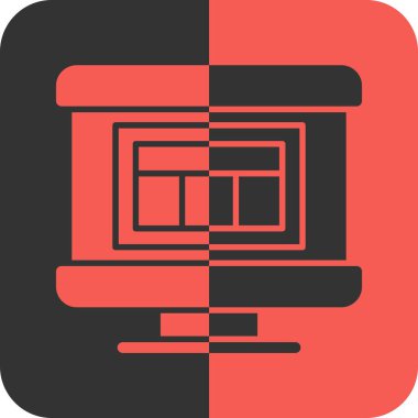 Web sitesi, mobil uygulama, tasarım ve yazdırma için düz renk vektör illüstrasyonunda geliştirme için web simgesi