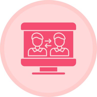 Online toplantı. Basit illüstrasyon