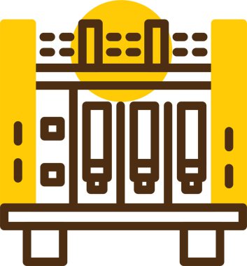 Bir fabrika simgesinin vektör illüstrasyonu