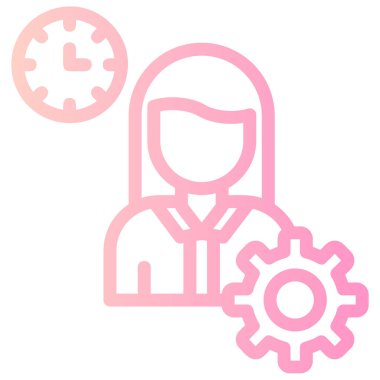 kadın dişli simgesi, vektör illüstrasyonu