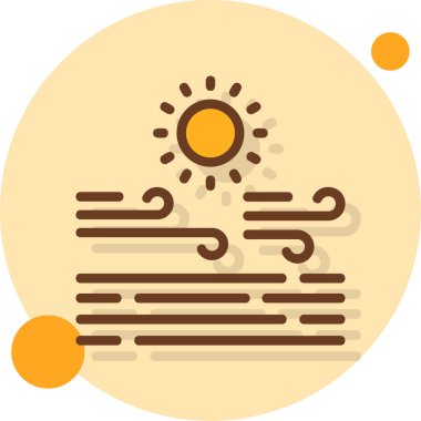 Sıcak güneş simgesi düz bir şekilde