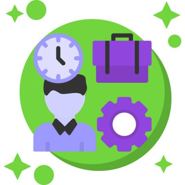 İş yönetimi ikonu. iş ekibinin düz çizimi