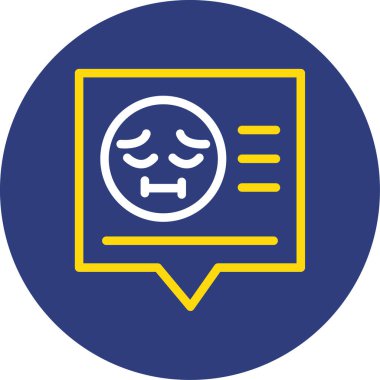 hüzünlü ileti simgesi, vektör illüstrasyonu