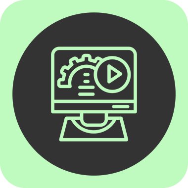 Video çağrısı. Web simgesi basit illüstrasyon