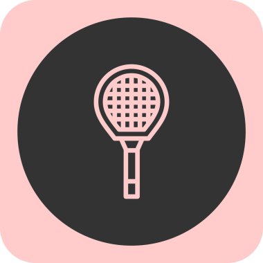 Tenis raketi simgesi soyut bir grupta izole edildi