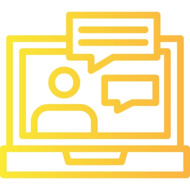 çevrimiçi konferans simgesi. Basit resimleme