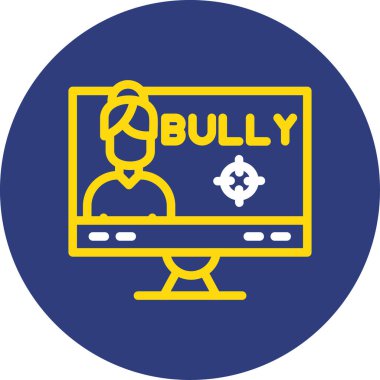 Beyaz arkaplanda izole edilmiş çizgi zorbalık simgesi. Renkli taslak konsepti. vektör illüstrasyonu.