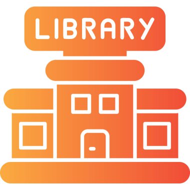 Kütüphane. Web simgesi basit illüstrasyon