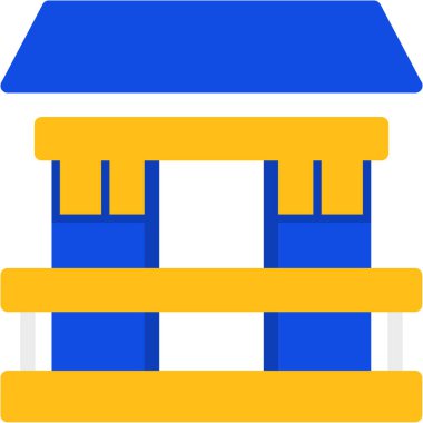 Bir bina simgesinin vektör illüstrasyonu