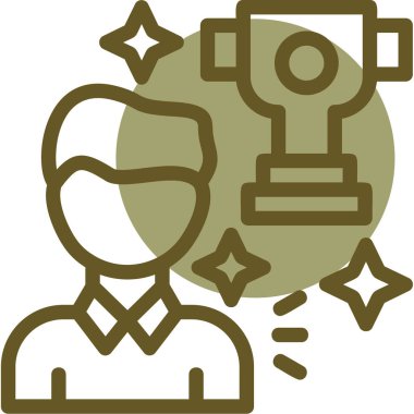 Filedoutline tarzında başarı kupası simgesi