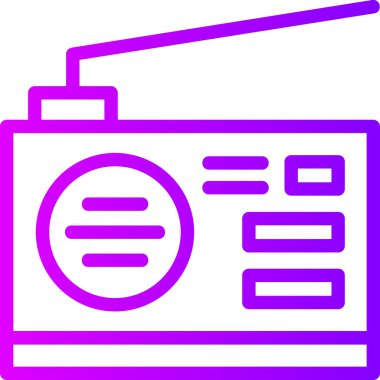 Radyo. Web simgesi basit illüstrasyon