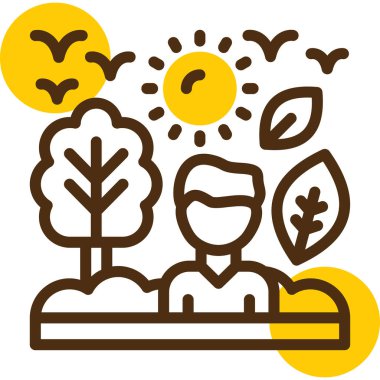 iklim değişikliği çevre simgesi ana hat biçiminde