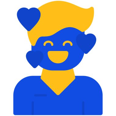 Kafasında kalp olan bir adam.