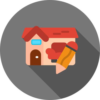 Gayrimenkul Düz Simge Tasarımı