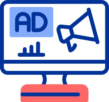 reklam reklam ikonu doldurulmuş - taslak biçimi