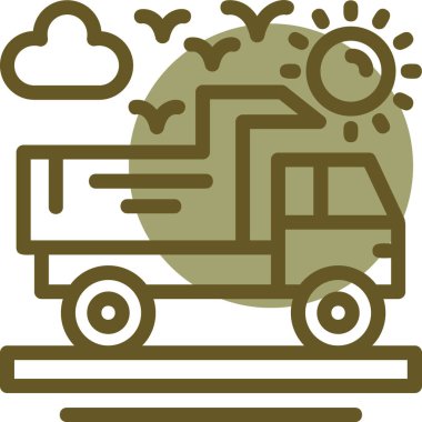 Modern b 'nin vektör çizimi kamyon simgesinden yoksun