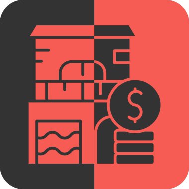 Banka Binası düz simgesi