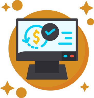 çevrimiçi alışveriş düz vektör simgesi