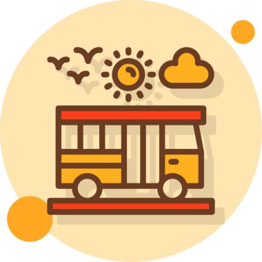 Otobüs. Web simgesi basit illüstrasyon