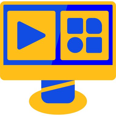 video. Web simgesi basit illüstrasyon