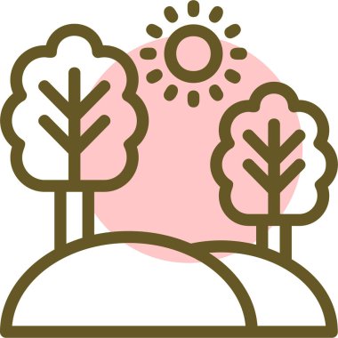 Bir ağaç simgesinin vektör illüstrasyonu