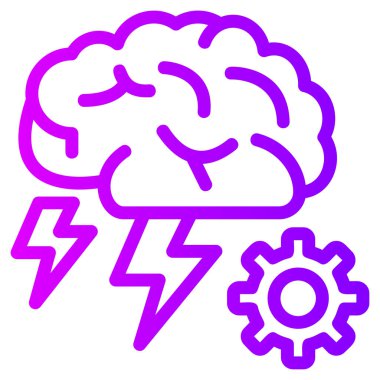 Beyin. Web simgesi basit illüstrasyon