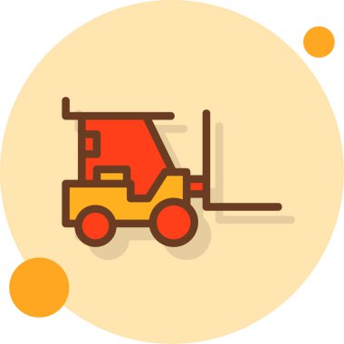 Traktör düz vektör simgesi